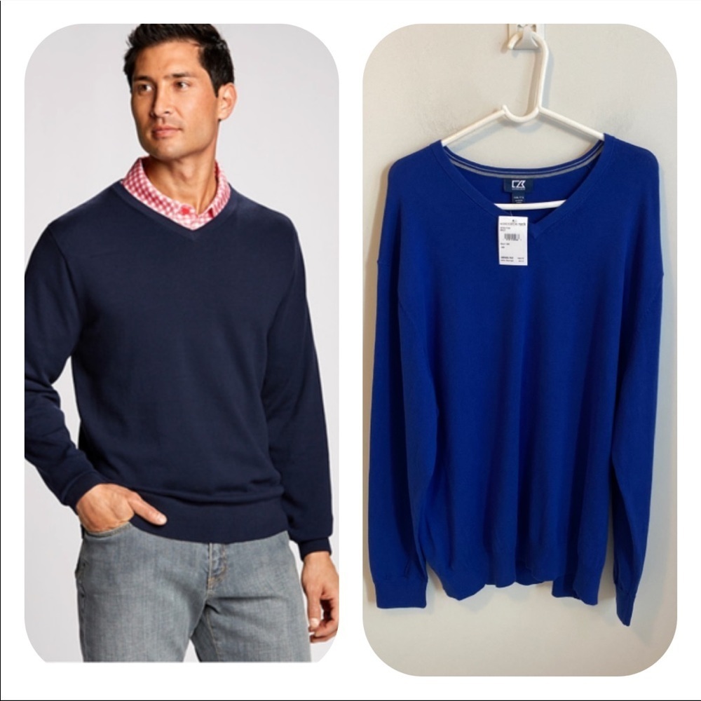 Cutter & Buck Lakemont V Neck Sweater Bolt Blue